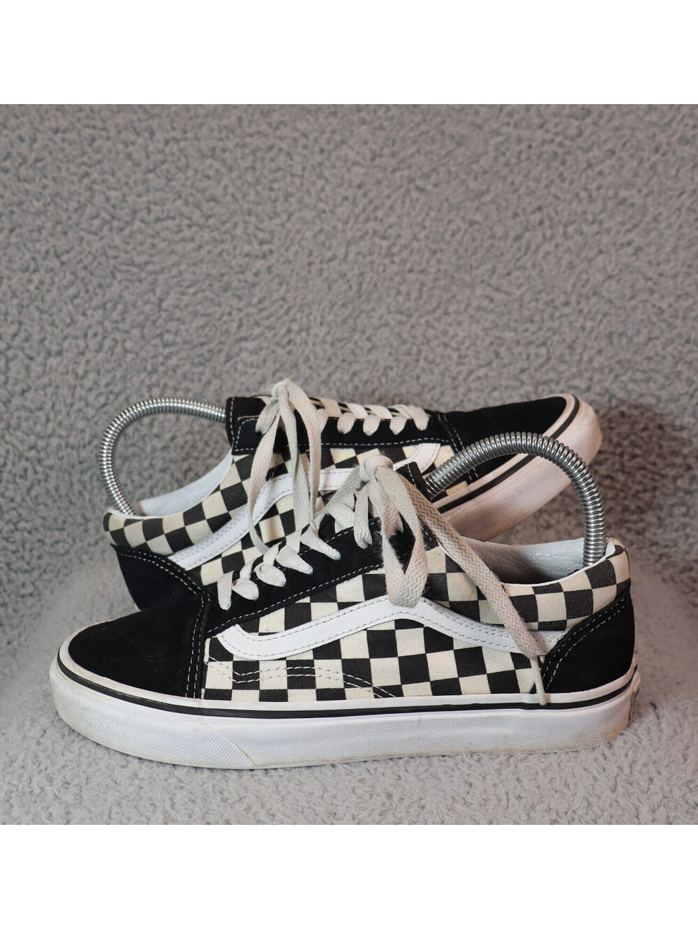 Vans Off The Wall Old Skool Black Check Shoes Men sz 6